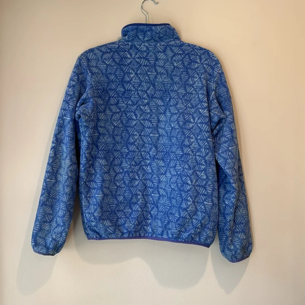 Patagonia Worn Wear Blue Geometric Fleece Pullover - Picture 4 of 12